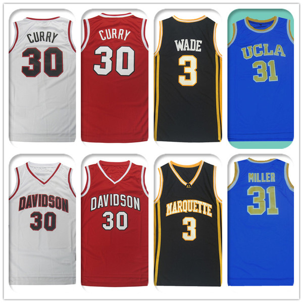 wade Curry NCAA jersey Marquette jersey University wade 3 Dwyane Davidson College Curry jersey Stephen