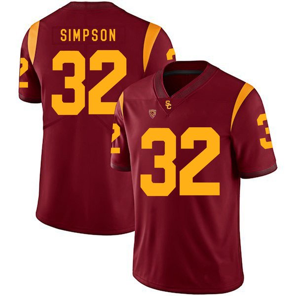 Randall Telfer #82 Stitched Mens USC Trojans Rhett Ellison #40 O.J. Simpson #32 Reggie Bush #5 White Red NCAA College Jersey