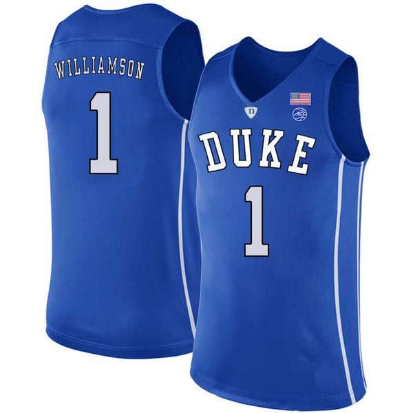 Zion Williamson Men's Blue Duke Blue Devils Cam Reddish RJ Barrett Marvin Bagley III Jayson Tatum Stitched College Basketball Jersey