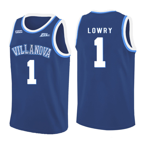 Kyle Lowry Stitched Blue round-neck Villanova Wildcats Omari Spellman Jermaine Samuels Men's White v-neck College Jersey