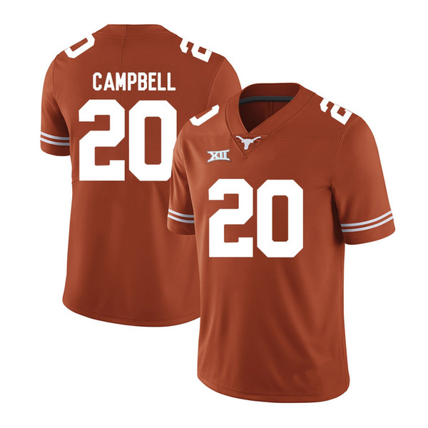 Earl Campbell Stitched Mens Texas Longhorns Sam Acho Naashon Hughes Toneil Carter White Orange NCAA College Jersey