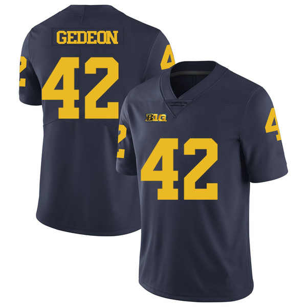 Ben Gedeon Stitched Mens Michigan Wolverines Brennen Beyer Brandon Graham White Navy Yellow NCAA College Jersey