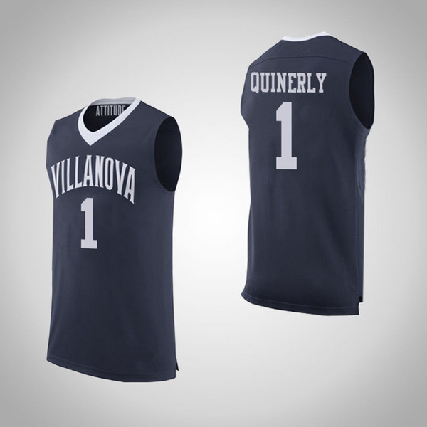 Denny Grace Stitched Navy Home Villanova Wildcats Brandon Slater Cole Swider Men's Road White v-neck College Jersey