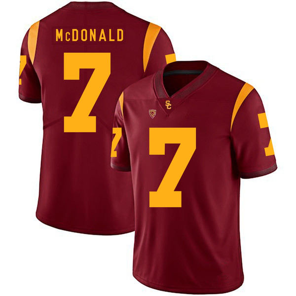 T.J. McDonald Stitched Mens USC Trojans Vavae Malepeai Tyler Vaughns Troy Polamalu White Red NCAA College Jersey