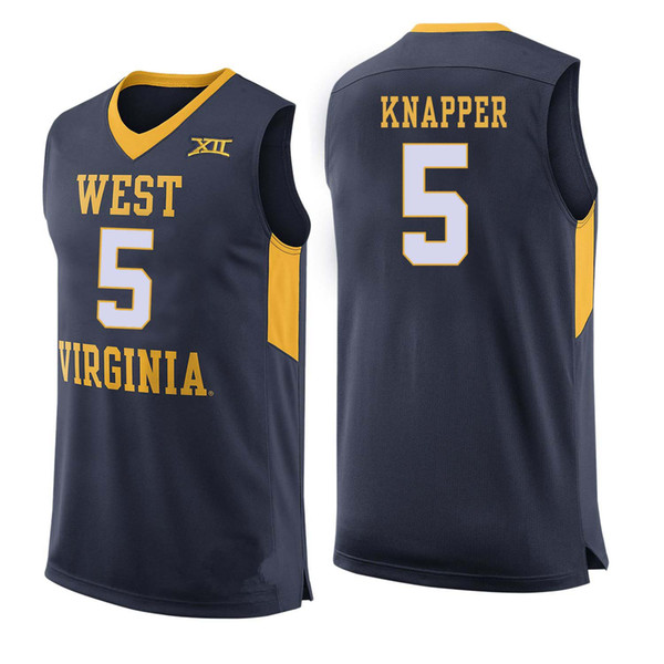 Chase Harler Stitched Mens West Virginia Mountaineers Brandon Knapper White D'Angelo Hunter Navy Sagaba Konate Yellow College Jersey