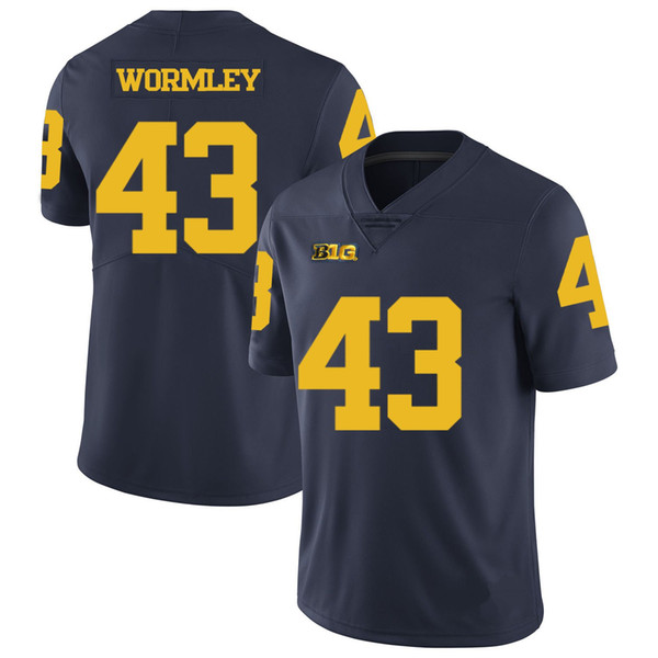 Chris Evans #12 Stitched Mens Michigan Wolverines Chris Wormley #43 David Harris #45 White Navy Yellow NCAA College Jersey