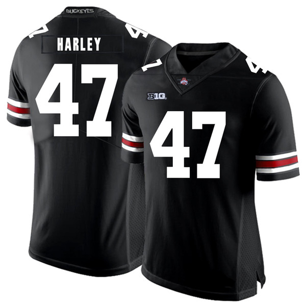 Chic Harley Stitched Mens Ohio State Buckeyes Corey Linsley White Black Red Game NCAA College Jersey