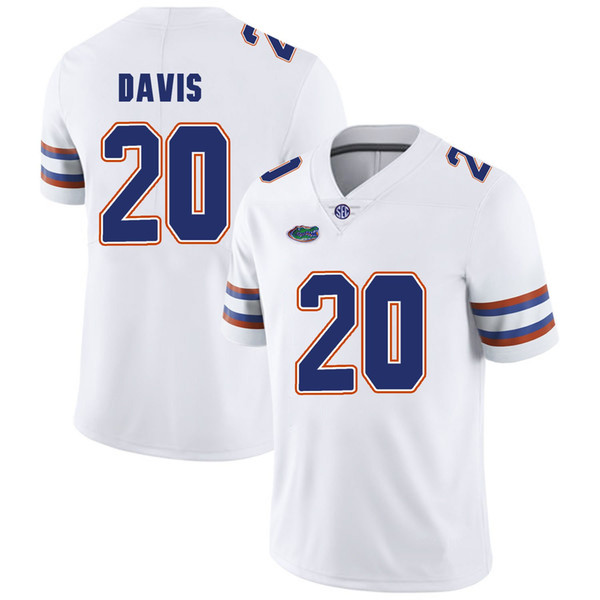 Malik Davis Stitched Mens Florida Gators Malik Zaire Marcell Harris Blue White Orange NCAA College Jersey