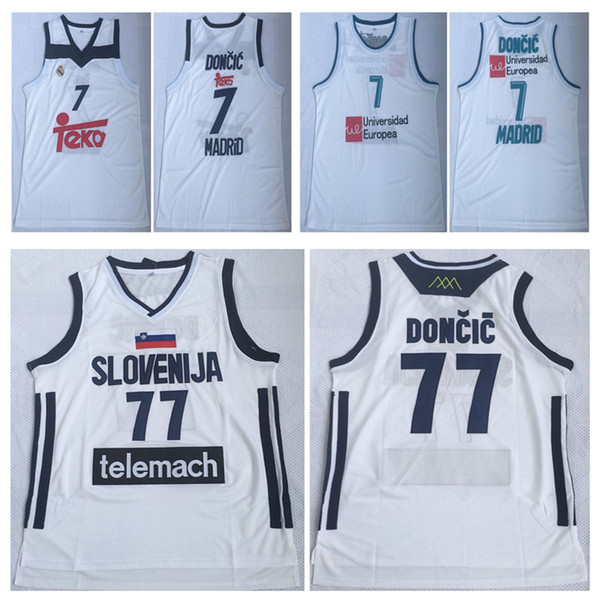 NCAA Mens Luka #77 Doncic Jersey Cheap Throwback Basketball Jersey slovenija Team Luka 7# Doncic Stitched Shirts BASKET Basketball