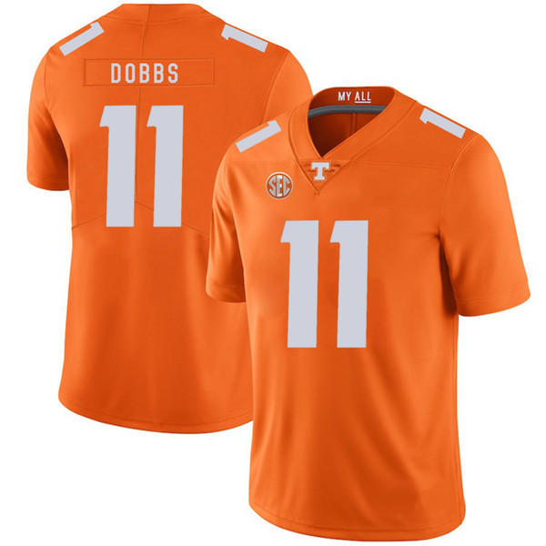 Joshua Dobbs Stitched Mens Tennessee Volunteers Luke Stocker Justin Coleman White Gray Orange NCAA College Jersey