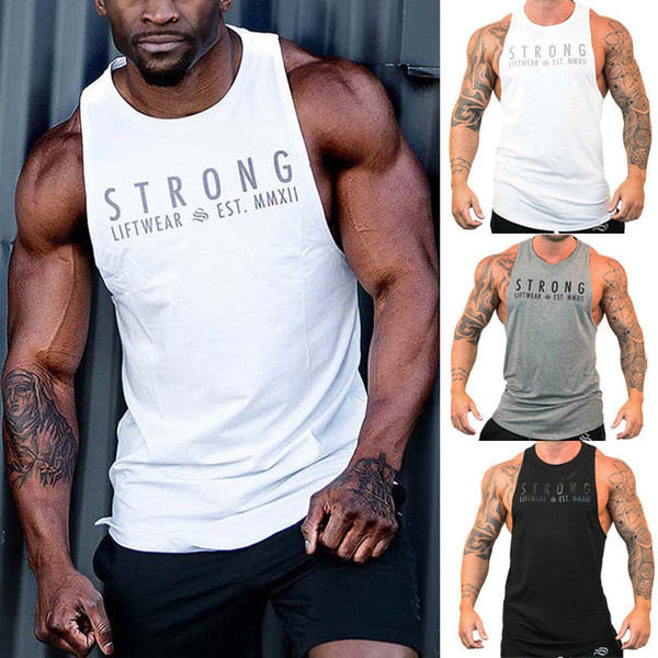 Fashion Mens Fitness Activewear Tops T-Shirt Bodybuilding Muscle Tee Vests