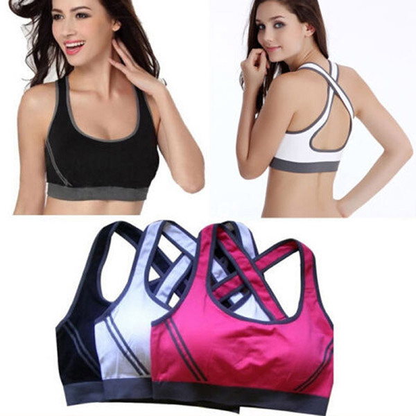 Ladies Women Padded Sports Bra Top Vest Gym Fitness Ladies Yoga Running Jogging Via Epacket 