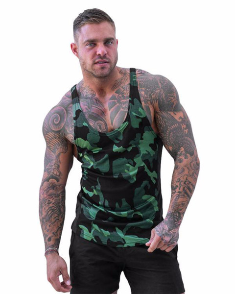 Cotton Camouflage Bodybuilding Tank Top Men Breathable Quick Drying Fitness Clothing Men's Casual Outdoor Sports Vest