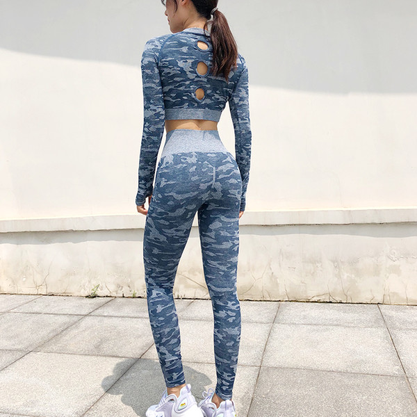 New 2 Piece Seamless Gym Clothing Yoga Set Fitness Workout Sets Yoga Out fits For Women Athletic Legging Women's Sportswear suit