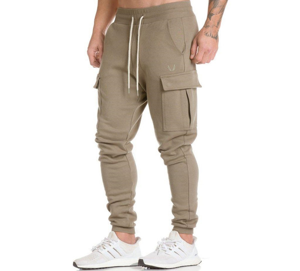 Men's spring trousers Camouflage side with large pockets sports men's trousers casual basketball