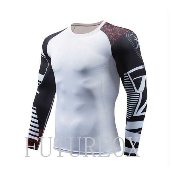 3D Printed Fitness Mens Tops Sports Long Sleeve O Neck Skinny Couples Clothing Casual Exercise Outdoor Clothing