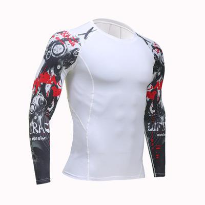 T-shirt Compression Tights Men Fitness Running Shirt Breathable Long Sleeve Sports Rashgard Gym Cycling Clothing 3D Printed