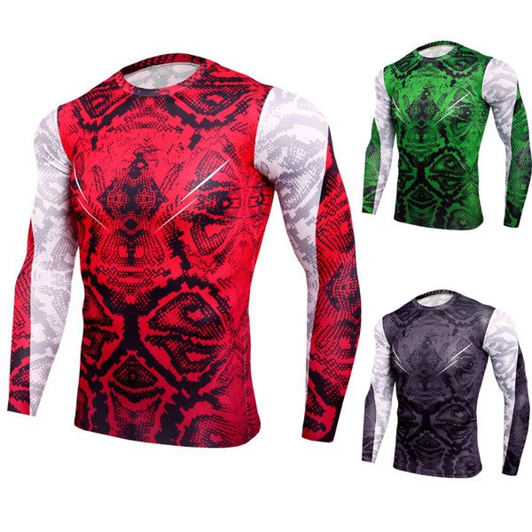 Raglan Sleeve T Shirts Men 3D Printed Mens Compression Workout Long Sleeve Training Tops Tees Gyms Fitness T-shirt Tops Hot Sale Rashguard