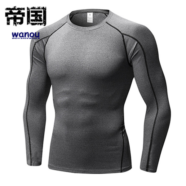 Trendy Quick Dry Compression Men Short Long Sleeve Tee Running Shirt Fitness Workout Tight Tennis Soccer Jersey Gym Activewear Sportswear