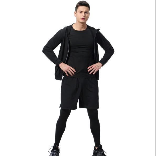 2019 new Men T shirts Trousers Set 3 Piece Men's Sportswear Compression Suit Joggers Fitness Base Layer Shirt Leggings Clothes