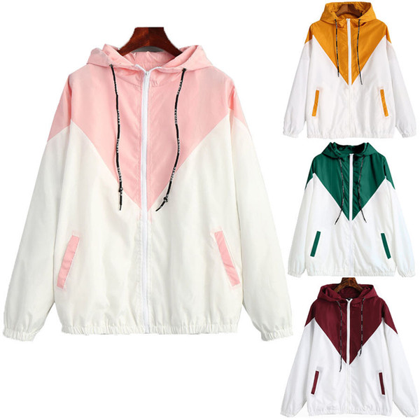 Hot Autumn New Unisex Women Men Zip Hoodie Jacket Long Sleeve Cotton Hooded Sweatshirt Stitching Coat