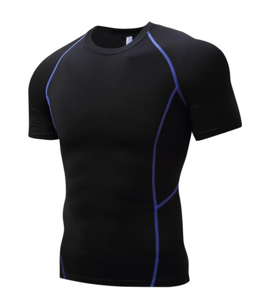 Sale 2019 Men's Sports Short Sleeve T-Shirt Black Short Sleeve Men's Blue Diamond Workout Gym T-Shirt--A1