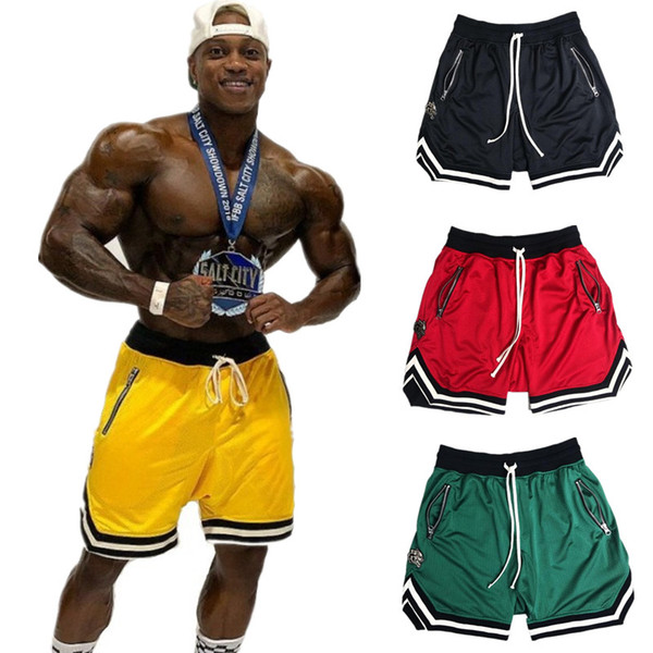 Mens Sweatpants Shorts Gym Fitness Shorts Bodybuilding Run Jogging Workout Male New Knee Length Summer Cool Breathable Mesh