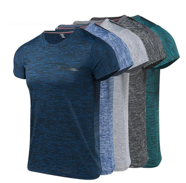 Mens Quick Dry Exercise T Shirt Large Size S to 4XL Short Sleeve Slim Fit Fitness Tee Elastic Breathable Running Sportwear