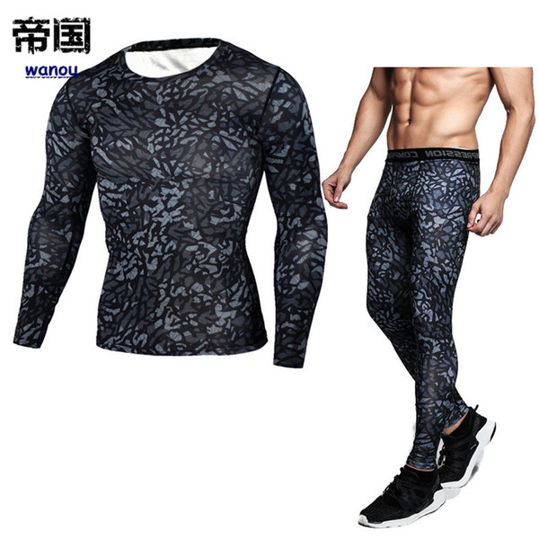 Quick Dry Bodysuit Men Trendy NEW Arrival Breathable Running Training Fitness Exercise Bodybuilding Long Sleeve Slim Sportswear Sportspants