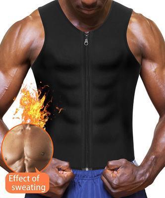 Hot Sauna Sweat Suits,Zipper Closure Tank Top Shirt for Weight Lost Waist Trainer Vest Slim Belt Workout Fitness-Breathable ShaperWear