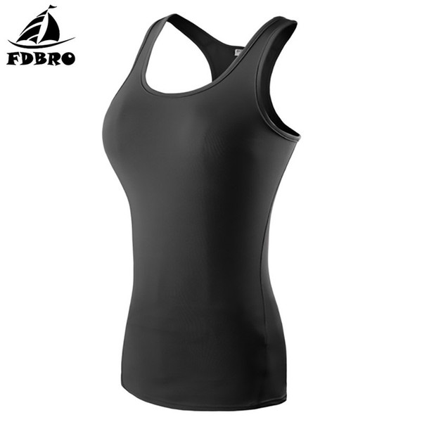 FDBRO Women Sport Vest Tight Quick Dry Sleeveless Clothes Female Solid Training Vest For Gym Sports Yoga Run Dance Exercise Free Shipping