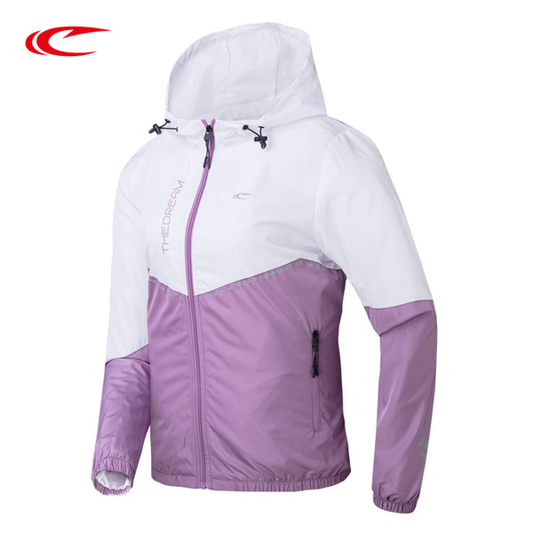 SAIQI Women's Softhell Jackets Outdoor Sport Long Sleeve Hooded Hiking Windproof Female Spell Colour Jacket 218550