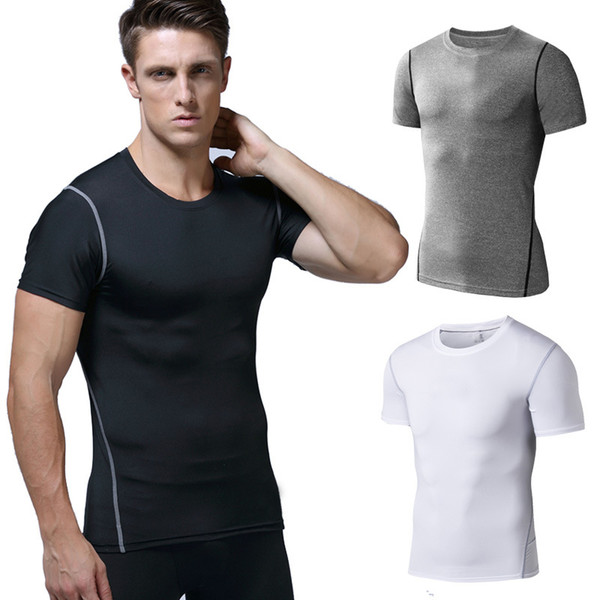 2019 Hot-selling quick-drying sports tights short-sleeved men's basketball training bottoming shirt running breathable fitness cloth