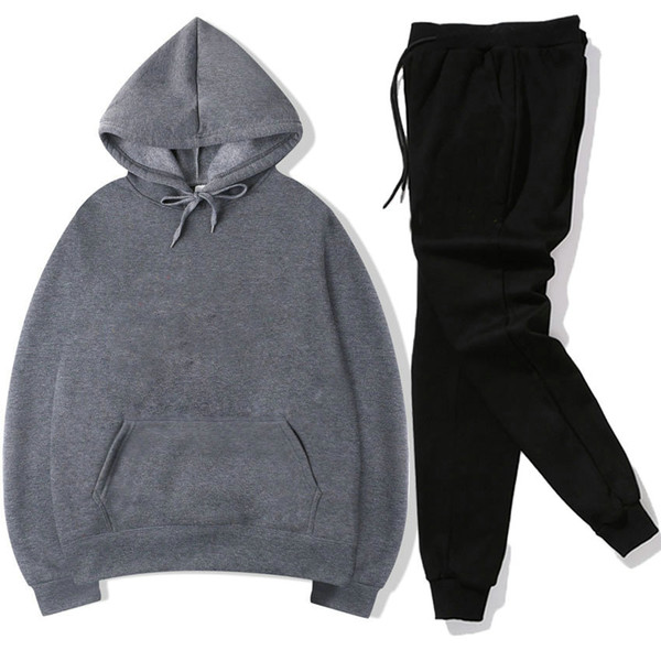 designer Tracksuit Fashion Men Sportswear Two Piece Sets All Cothoodieton Fleece Thick +Pants Sporting Suit Male fleece hoodie