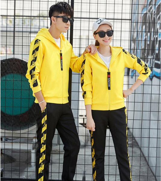 2019 spring and autumn couple sportswear suit new fashion student casual sweater two-piece men and women students casual clothes Vêtements d