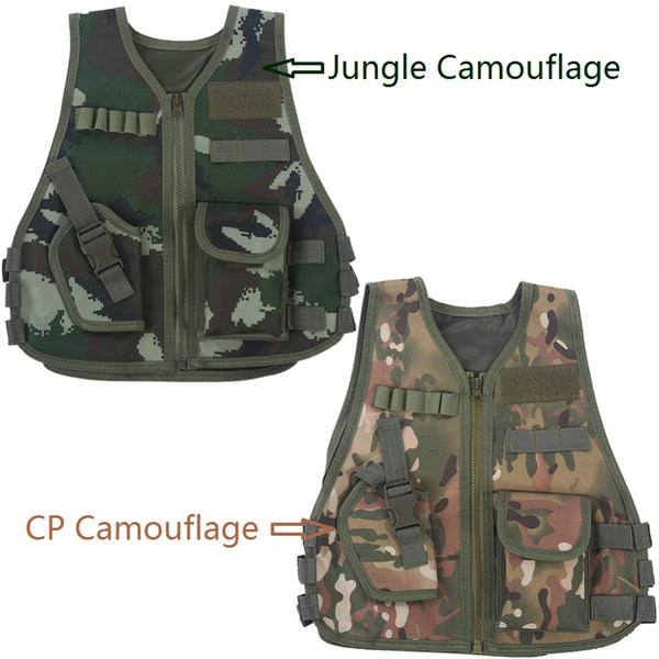 Children Multiple Pockets Tactical Jacket Kid Breathable Quick Dry Camouflage Vest Outdoor Adventure Hunting Game Vest