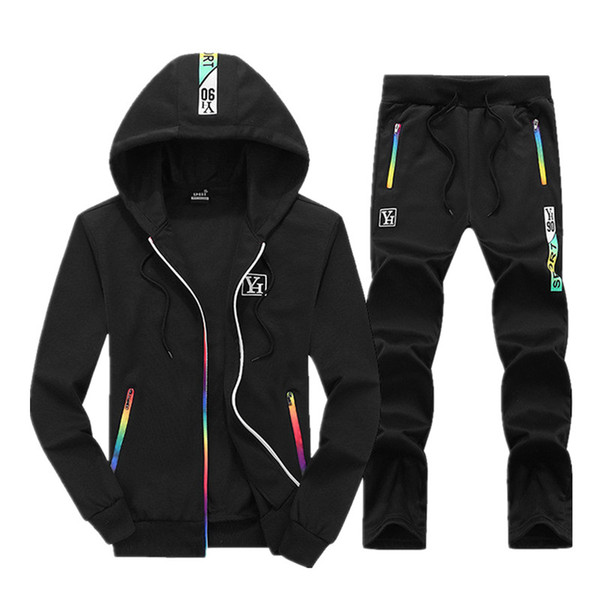 Fashion tracksuit men Spring Autumn Sporting Hoodie sweatershirt jacket+joggers sweatpants Winter mens sweat suits 2 Pieces Sets