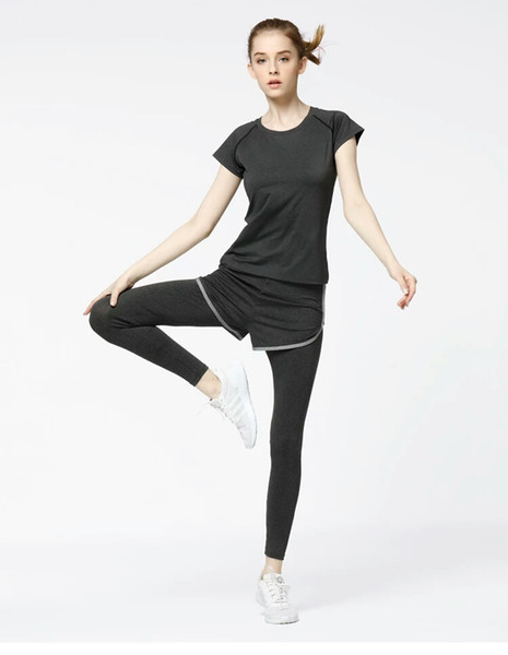 False two tight pants women running fast dry fitness pants summer high play yoga anti-revealing sports pants