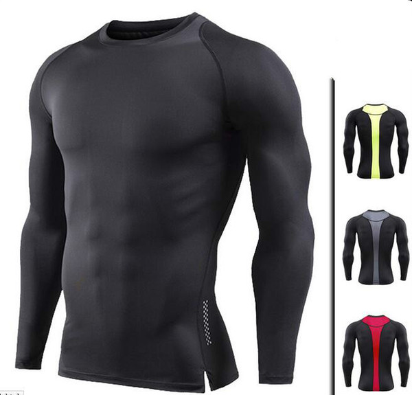 The New New fitness long-sleeved men's tight-fitting quick-drying clothes sports running breathable basketball training fitness clothes