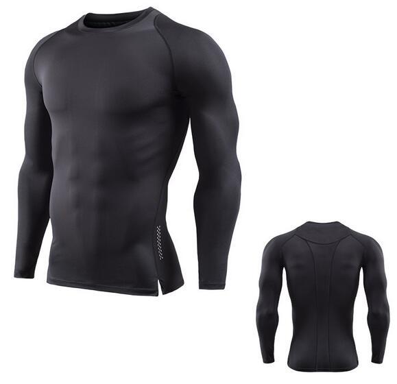 The New New fitness long-sleeved men's tight-fitting quick-drying clothes sports running breathable basketball training fitness clothes