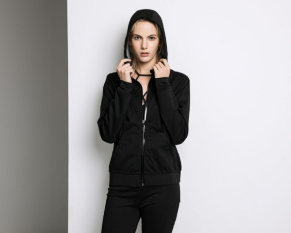 Autumn Ladies Sports Yoga Clothes Sweating Close-fitting Hooded Jacket Running Outside Wearing Wicking Long-sleeved Sweat Suit