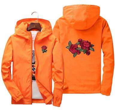 Rose Jacket Windbreaker Men And Women's Jacket New And Black Roses Outwear Coat