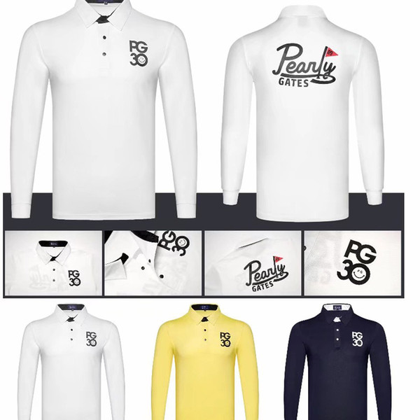 New PG golf apparel men's Spring and Autumn long-sleeved golf T-shirt Outdoor sports moisture-free wicking t-shirt free shipping