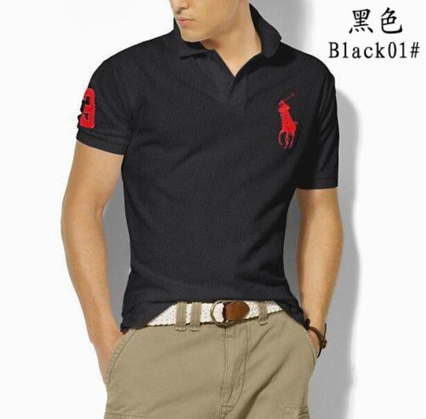 Hot luxury 2018 Polo Shirt Men Big Horse Camisa Solid Short Sleeve Summer Casual Camisas Polo Mens shipping free