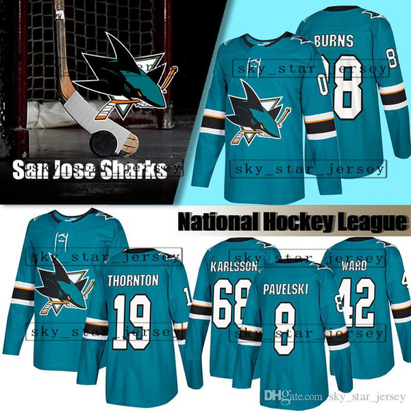 San Jose Sharks jerseys 8 Joe Pavelski jersey 88 Brent Burns 19 Joe Thornton 65 Erik Karlsson 42 Joel Ward