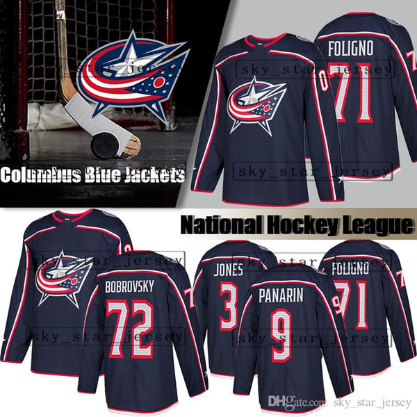 Columbus Blue Jackets jerseys 3 Seth Jones 9 Artemi Panarin 72 Sergei Bobrovsky 71 Nick Foligno