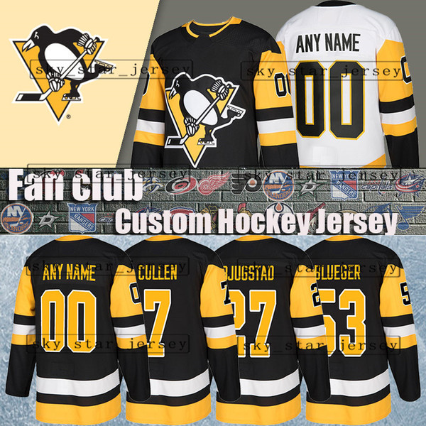 Custom hockey jerseys Pittsburgh Penguins jerseys 27 Nick Bjugstad 53 Teddy Blueger 87 Sidney Crosby 7 Matt Cullen 1 Casey DeSmith