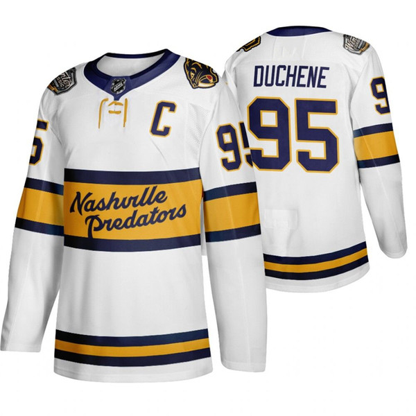 Matt Duchene 95 Stitched Men's Nashville Predators White 2020 Winter Classic Jersey Size 46-60 All Player instock