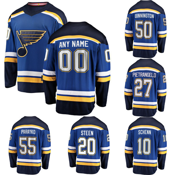 Alex Pietrangelo Stitched Men's Patrick Maroon Jaden Schwartz Colton Parayko Brayden Schenn Alexander Steen Blue Hockey Jersey