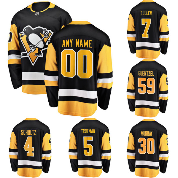 Jake Guentzel Stitched Men's Bryan Rust Patric Hornqvist Zach Trotman Teddy Blueger Phil Kessel Justin Schultz Black Hockey Jersey